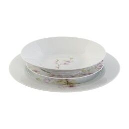 Home ESPRIT|Conjunto de Louça Home ESPRIT Branco Verde Cor de Rosa Porcelana 18 Peças 27 x 27 x 2 cm