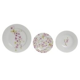 Home ESPRIT|Conjunto de Louça Home ESPRIT Branco Verde Cor de Rosa Porcelana 18 Peças 27 x 27 x 2 cm