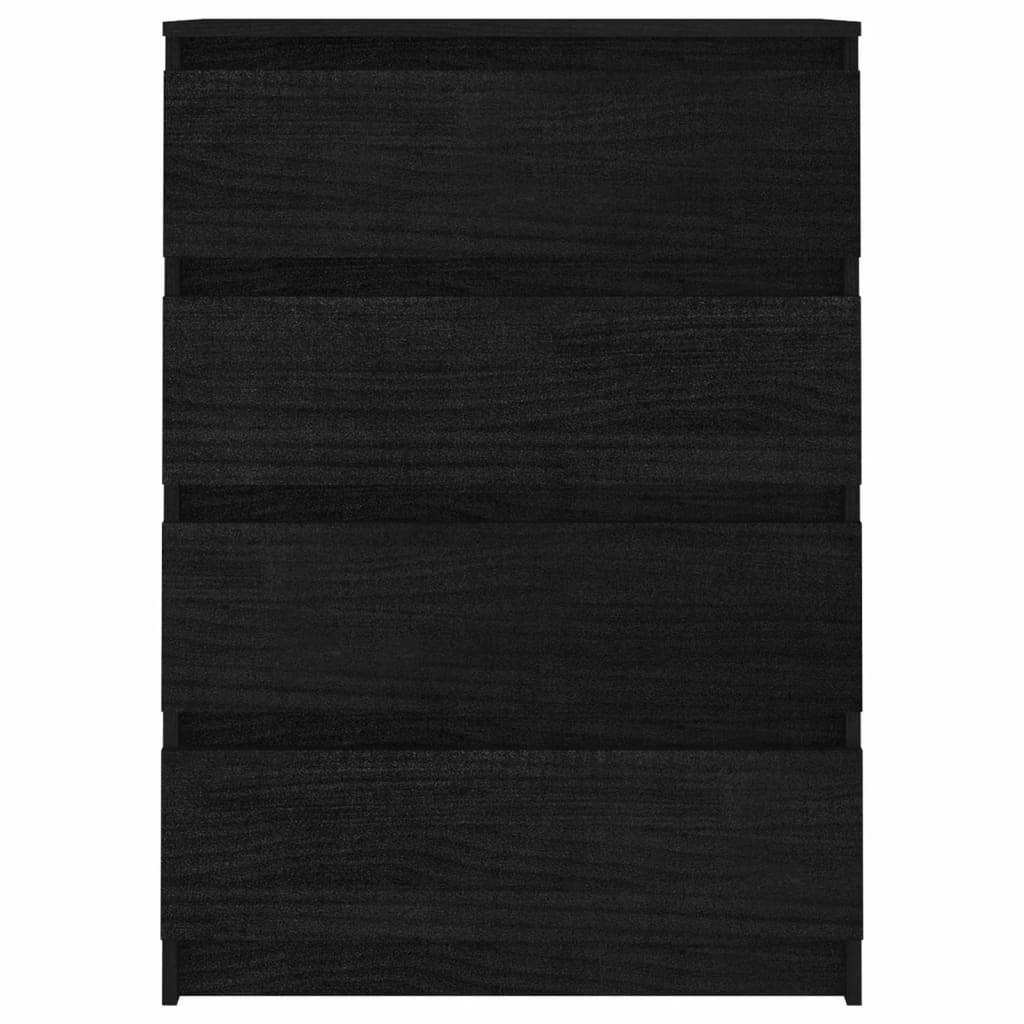 vidaXL Armário de apoio pinho maciço 60x36x84 cm preto