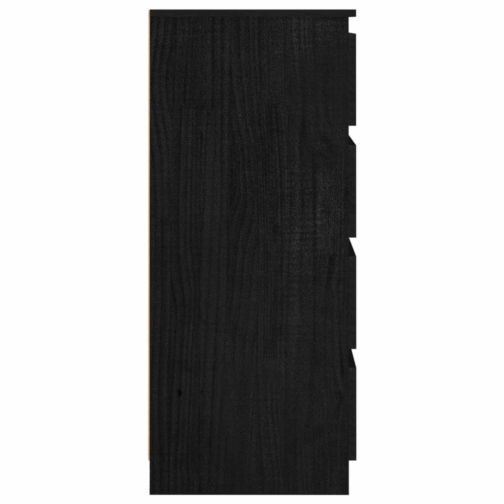 vidaXL Armário de apoio pinho maciço 60x36x84 cm preto