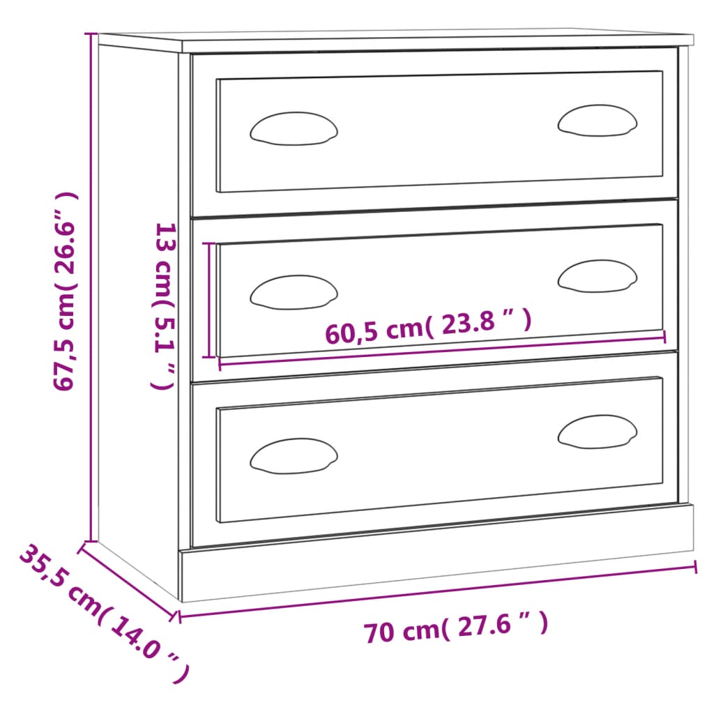 vidaXL Aparadores 2 pcs derivados de madeira carvalho sonoma