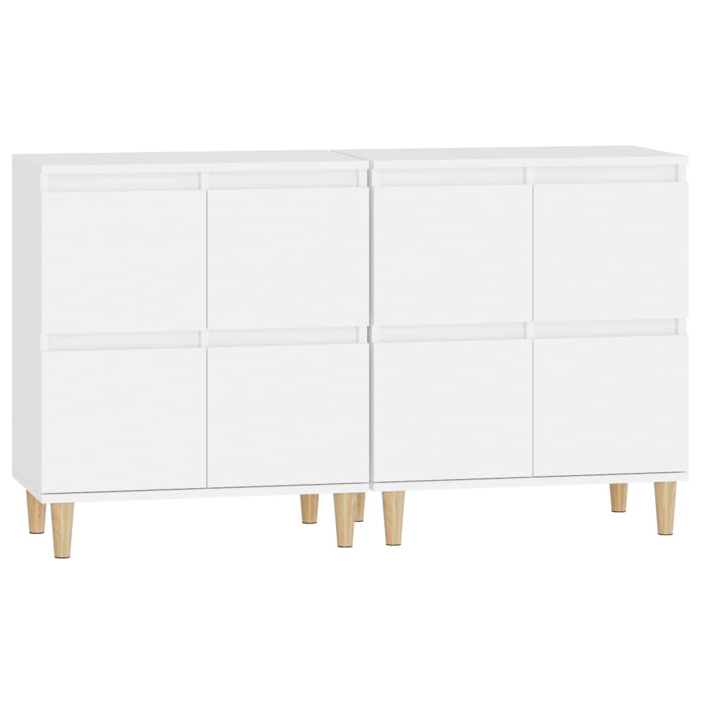 vidaXL Aparadores 2 pcs 60x35x70 cm derivados de madeira branco