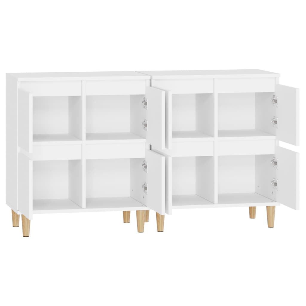 vidaXL Aparadores 2 pcs 60x35x70 cm derivados de madeira branco