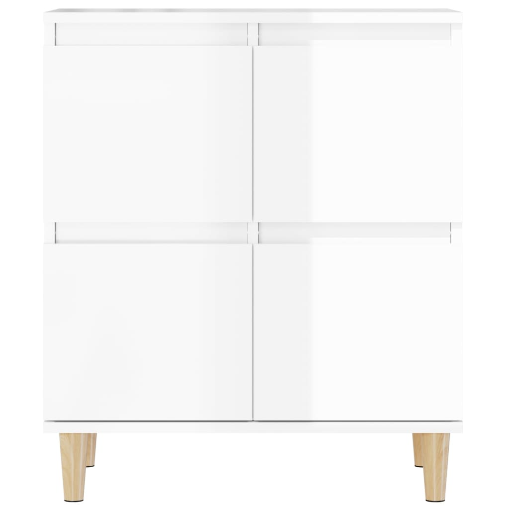 vidaXL Aparadores 2 pcs 60x35x70 cm derivados madeira branco brilhante