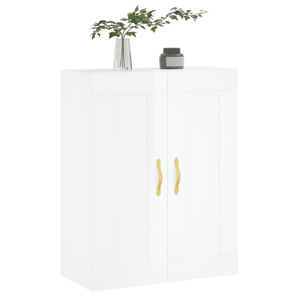 vidaXL Armário parede 69,5x34x90 cm deriv. de madeira branco brilhante