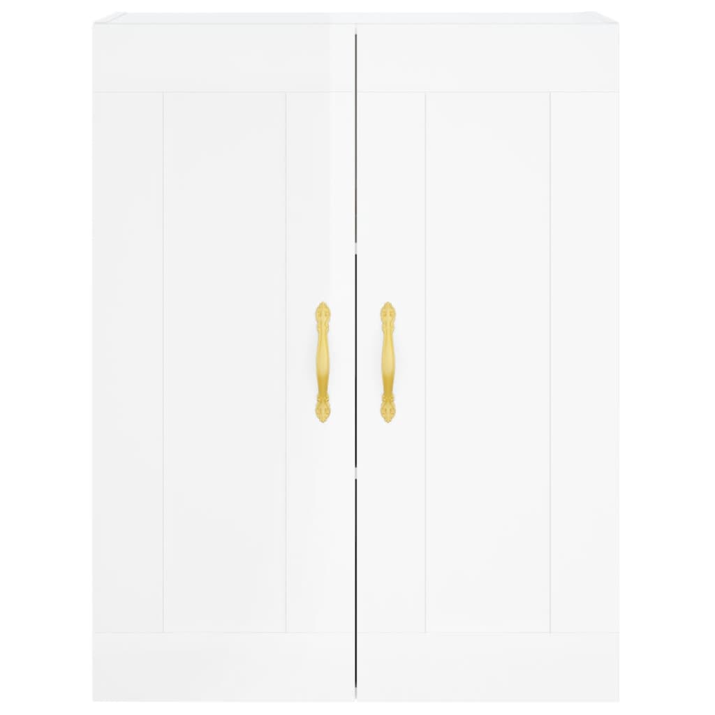 vidaXL Armário parede 69,5x34x90 cm deriv. de madeira branco brilhante