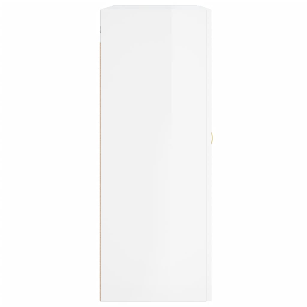 vidaXL Armário parede 69,5x34x90 cm deriv. de madeira branco brilhante