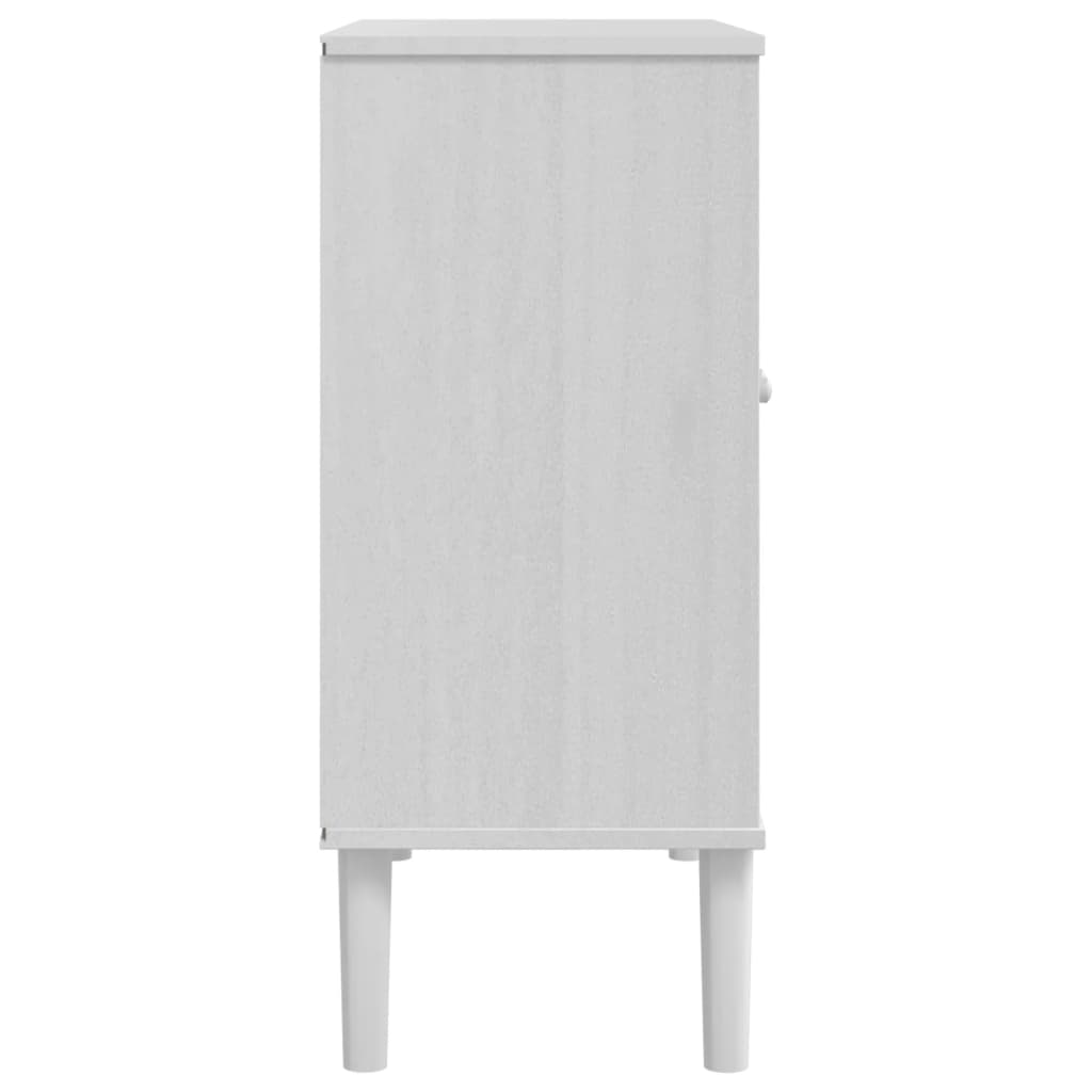 vidaXL Aparador SENJA aspeto de vime 80x35x80 cm pinho maciço branco