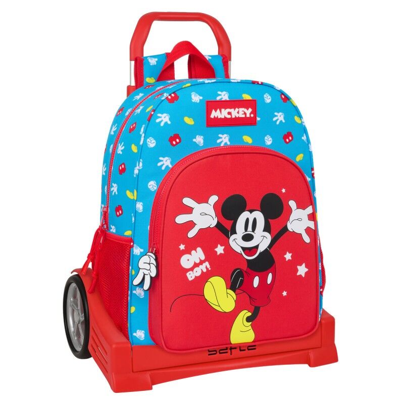 Mickey Mouse Clubhouse|Mochila Escolar com Rodas Mickey Mouse Clubhouse Fantastic Azul Vermelho 33 x 42 x 14 cm Mickey Mouse Clubhouse|Mochila Escolar com Rodas Mickey Mouse Clubhouse Fantastic Azul Vermelho 33 x 42 x 14 cm