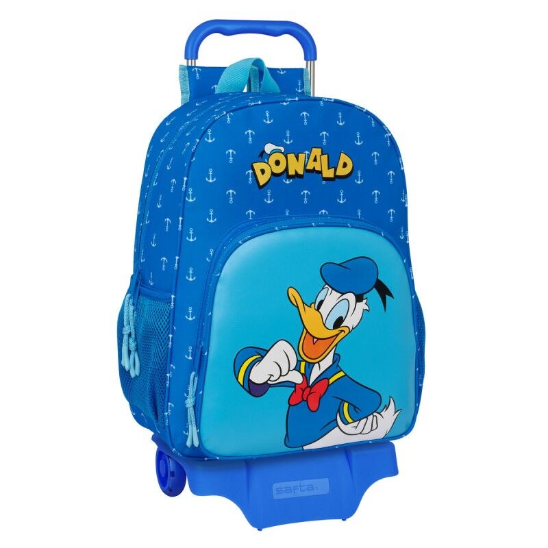 Donald|Mochila Escolar com Rodas Donald Azul 33 x 42 x 14 cm Donald|Mochila Escolar com Rodas Donald Azul 33 x 42 x 14 cm