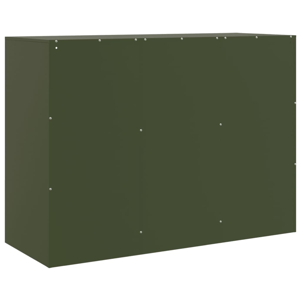 vidaXL Aparador 99x39x73 cm aço verde azeitona