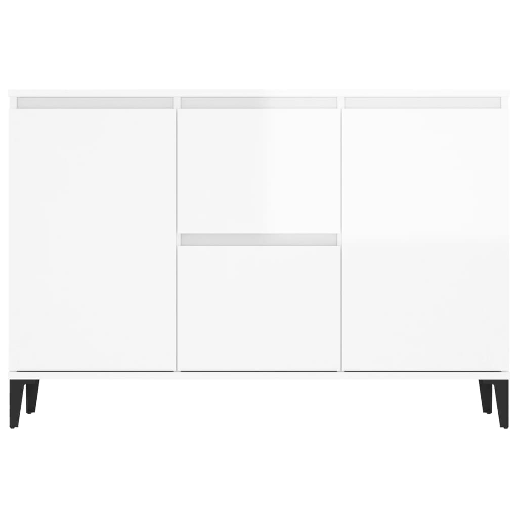 vidaXL Aparador 104x35x70 cm contraplacado branco brilhante