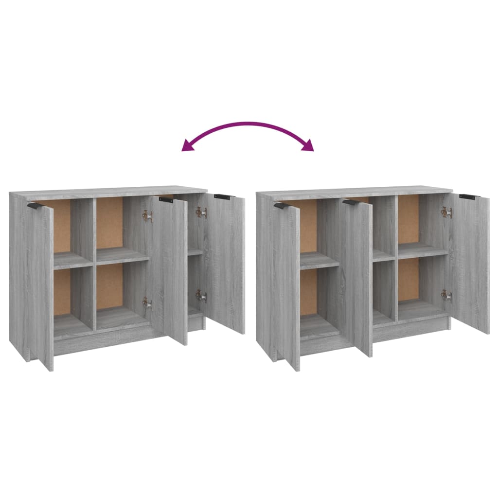 vidaXL Aparador 90,5x30x70 cm madeira processada cor sonoma cinza