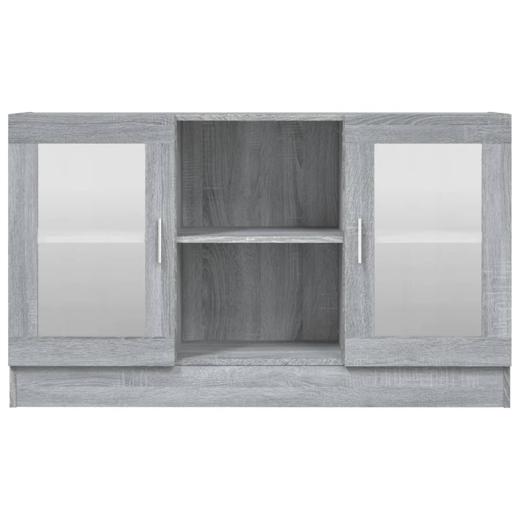 vidaXL Vitrine 120x30,5x70 cm derivados de madeira cinzento sonoma