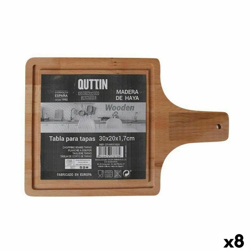 Quttin|Tábua de servir Quttin Quttin 30 x 20 x 1,7 cm Com punho (8 Unidades) Quttin|Tábua de servir Quttin Quttin 30 x 20 x 1,7 cm Com punho (8 Unidades)