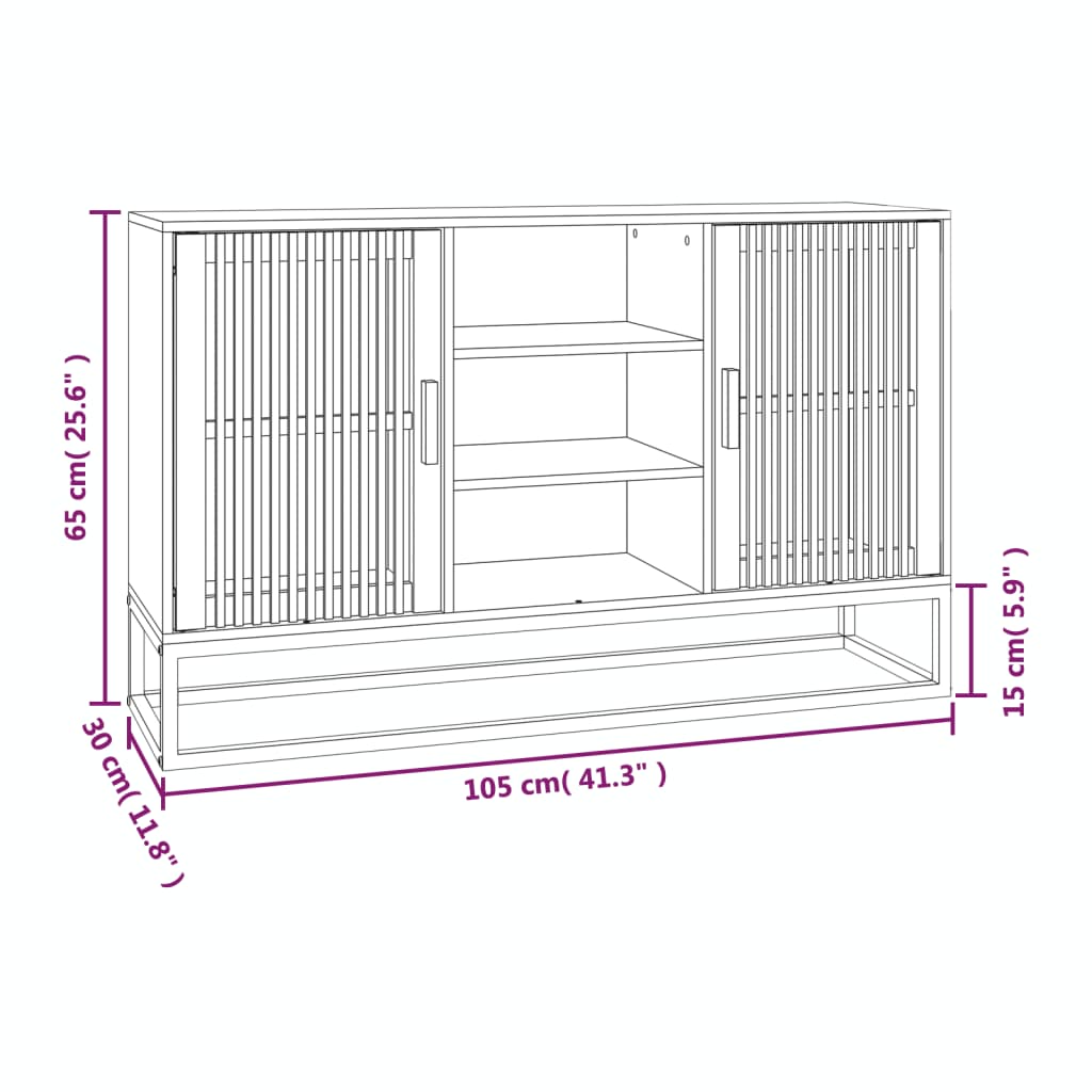 vidaXL Aparador 105x30x65 cm derivados de madeira branco