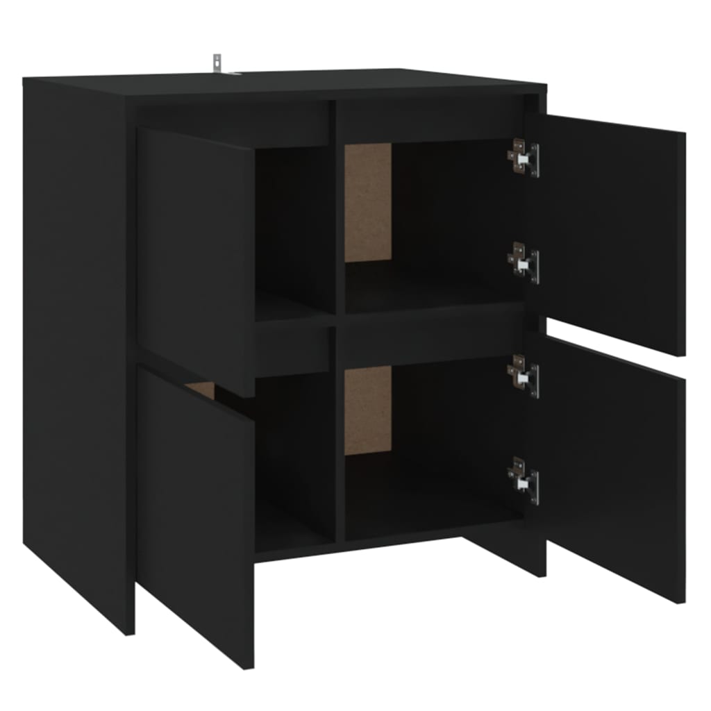 vidaXL Aparadores 2 pcs 70x41x75 cm aglomerado preto