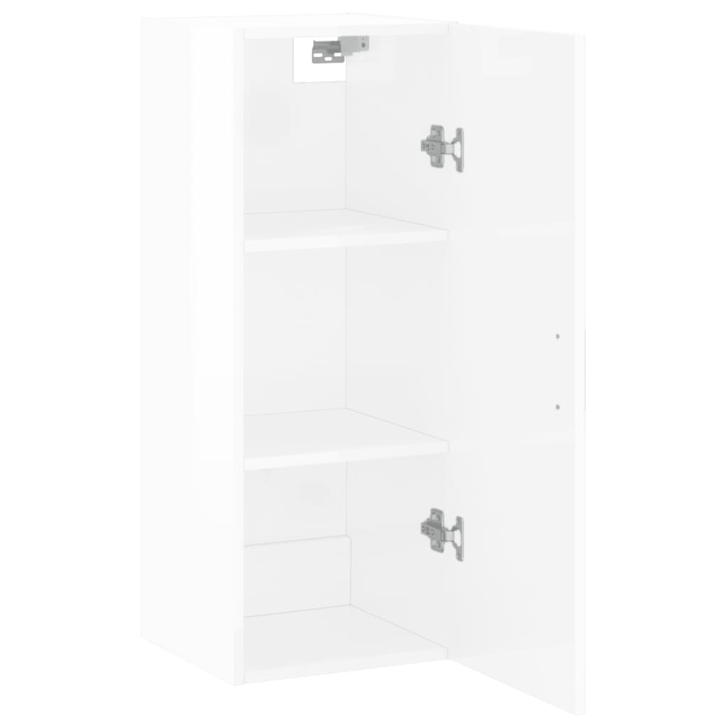 vidaXL Armário de parede 34,5x34x90 cm branco brilhante