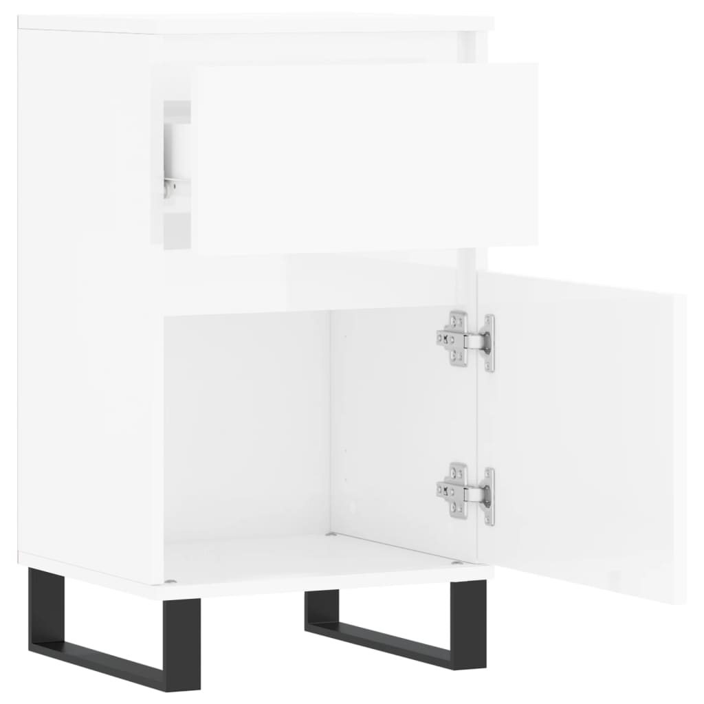 vidaXL Aparadores 2 pcs 40x35x70 cm deriv. de madeira branco brilhante