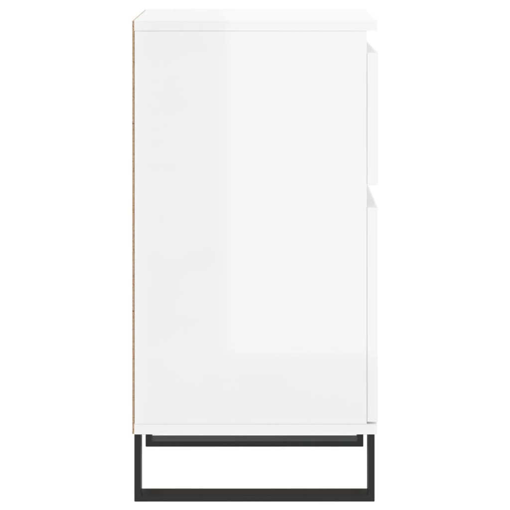 vidaXL Aparadores 2 pcs 40x35x70 cm deriv. de madeira branco brilhante