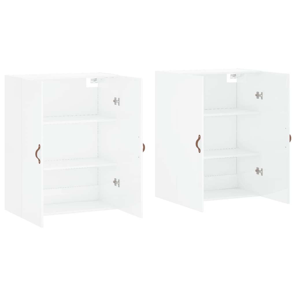 vidaXL Armários de parede 2 pcs 69,5x34x90 cm branco brilhante