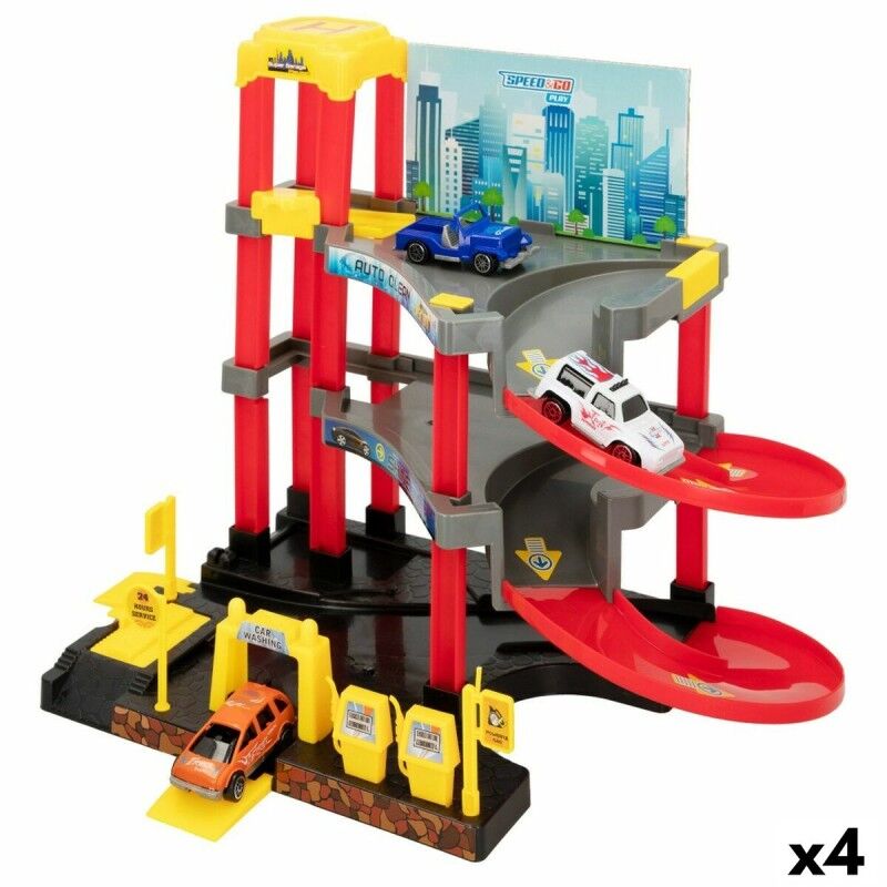 Speed & Go|Garagem Parking com Veículos Speed & Go 37 x 29 x 25 cm (4 Unidades) Speed & Go|Garagem Parking com Veículos Speed & Go 37 x 29 x 25 cm (4 Unidades)