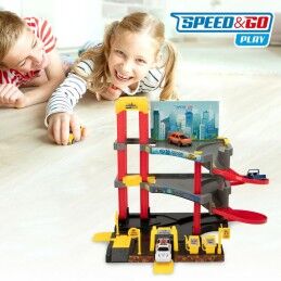 Speed & Go|Garagem Parking com Veículos Speed & Go 37 x 29 x 25 cm (4 Unidades)