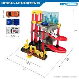Speed & Go|Garagem Parking com Veículos Speed & Go 37 x 29 x 25 cm (4 Unidades)