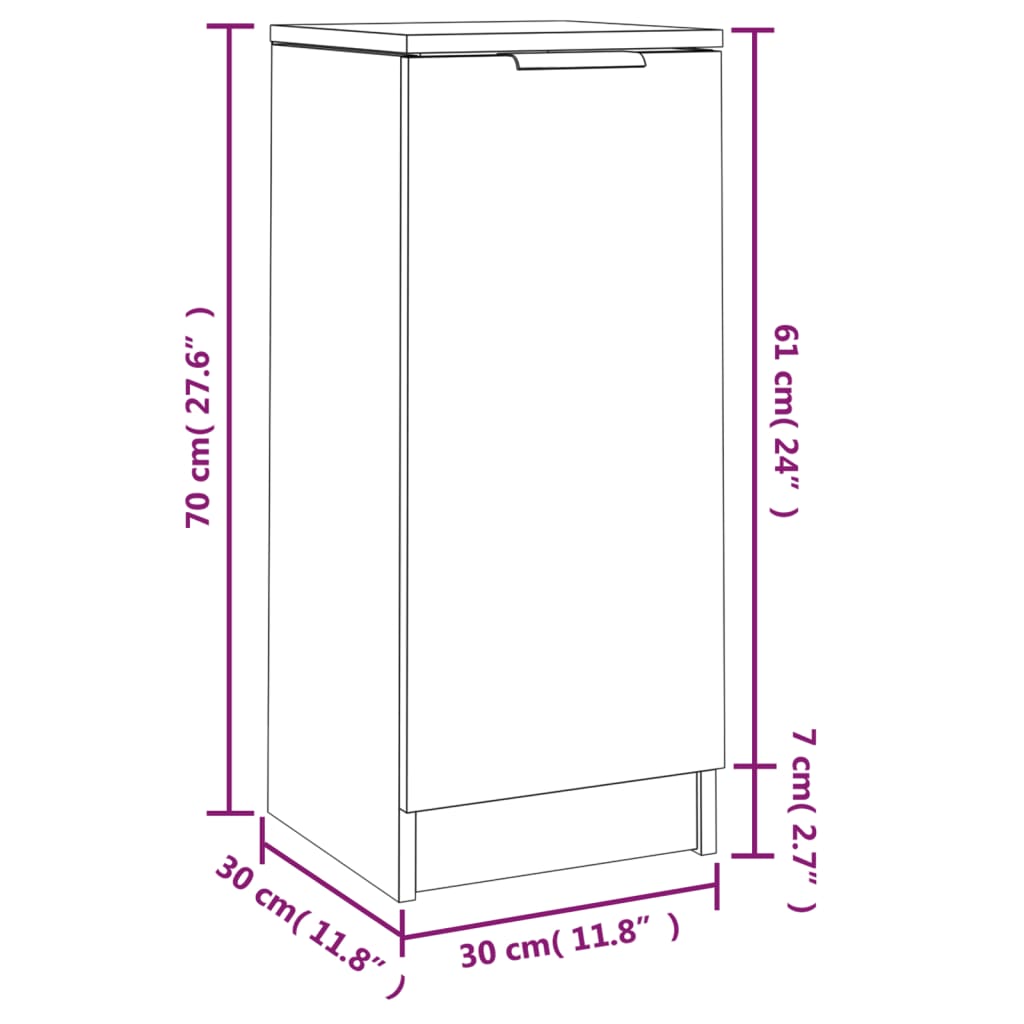 vidaXL Aparadores 2 pcs 30x30x70 cm derivados de madeira preto