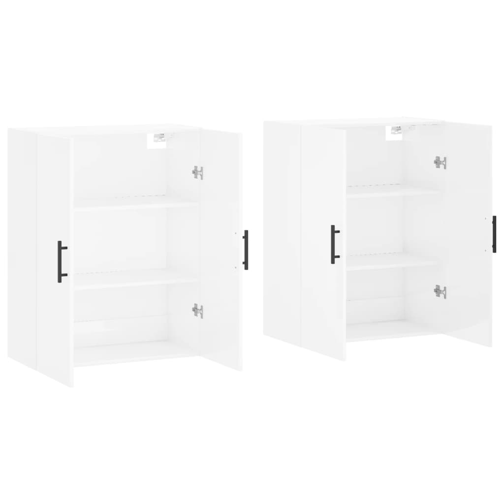 vidaXL Armários de parede 2 pcs 69,5x34x90 cm branco brilhante