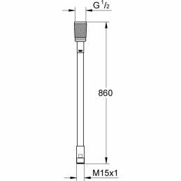 Grohe|Mangueira de Chuveiro Grohe M15x1/2 46104-000 Metal 86 cm
