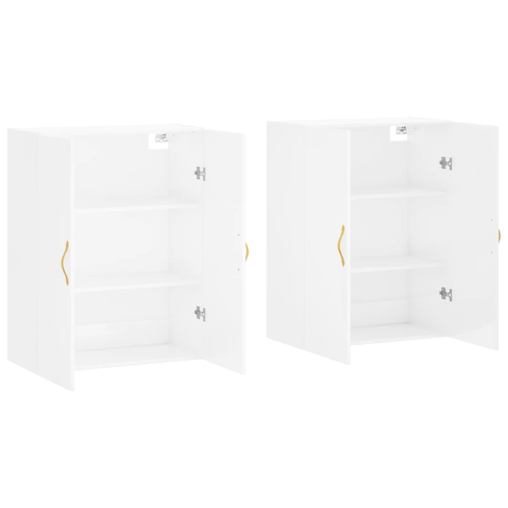 vidaXL Armários de parede 2 pcs 69,5x34x90 cm branco brilhante