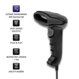 Qoltec|Leitor de códigos de barras Qoltec 50868