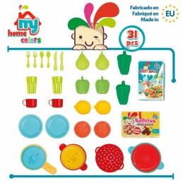 Colorbaby|Conjunto de Alimentos de Brincar Colorbaby Equipamentos e utensílios de cozinha 31 Peças (6 Unidades)