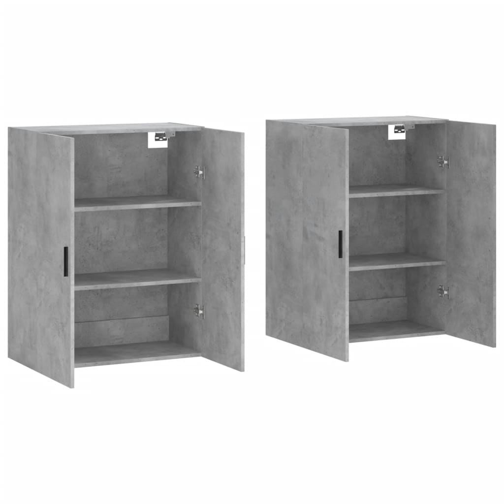 vidaXL Armários de parede 2 pcs 69,5x34x90 cm cinzento cimento