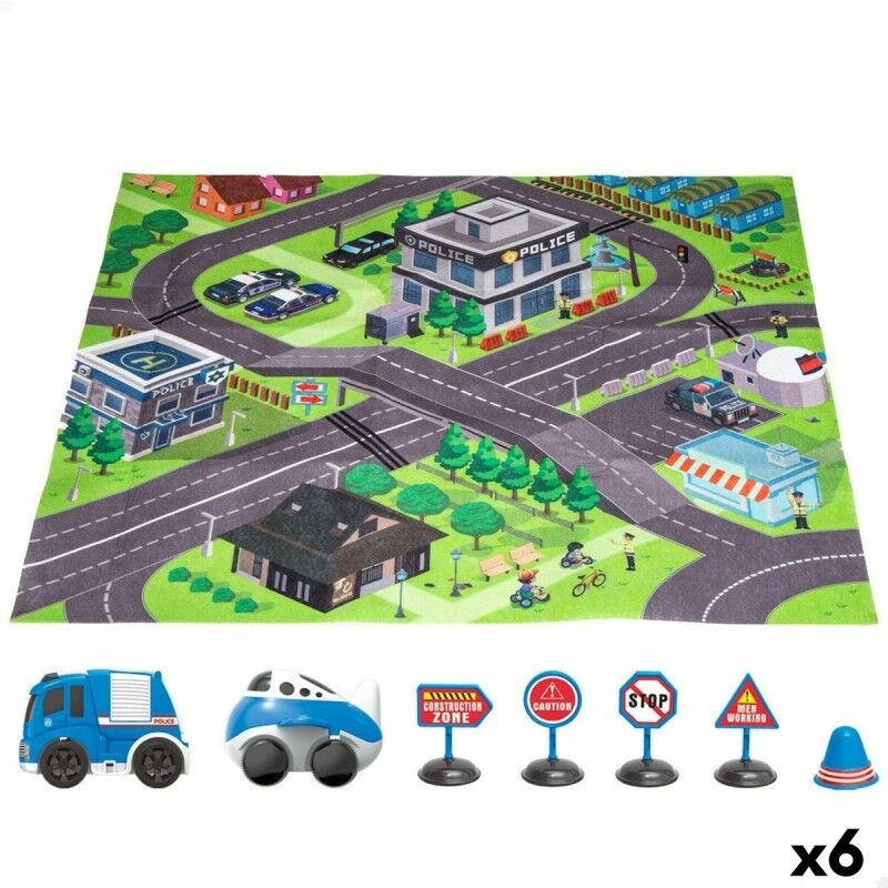 Speed & Go|Tapete de jogos Speed & Go Acessórios Veículos Estrada Tecido Plástico (6 Unidades)