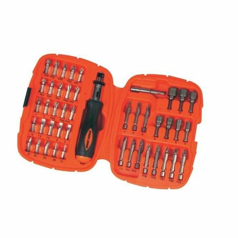 Black & Decker|Jogo de pontas com chave de fendas Black & Decker A7039 -XJ 45 Peças Hex Phillips Pozidriv Torx Black & Decker|Jogo de pontas com chave de fendas Black & Decker A7039 -XJ 45 Peças Hex Phillips Pozidriv Torx