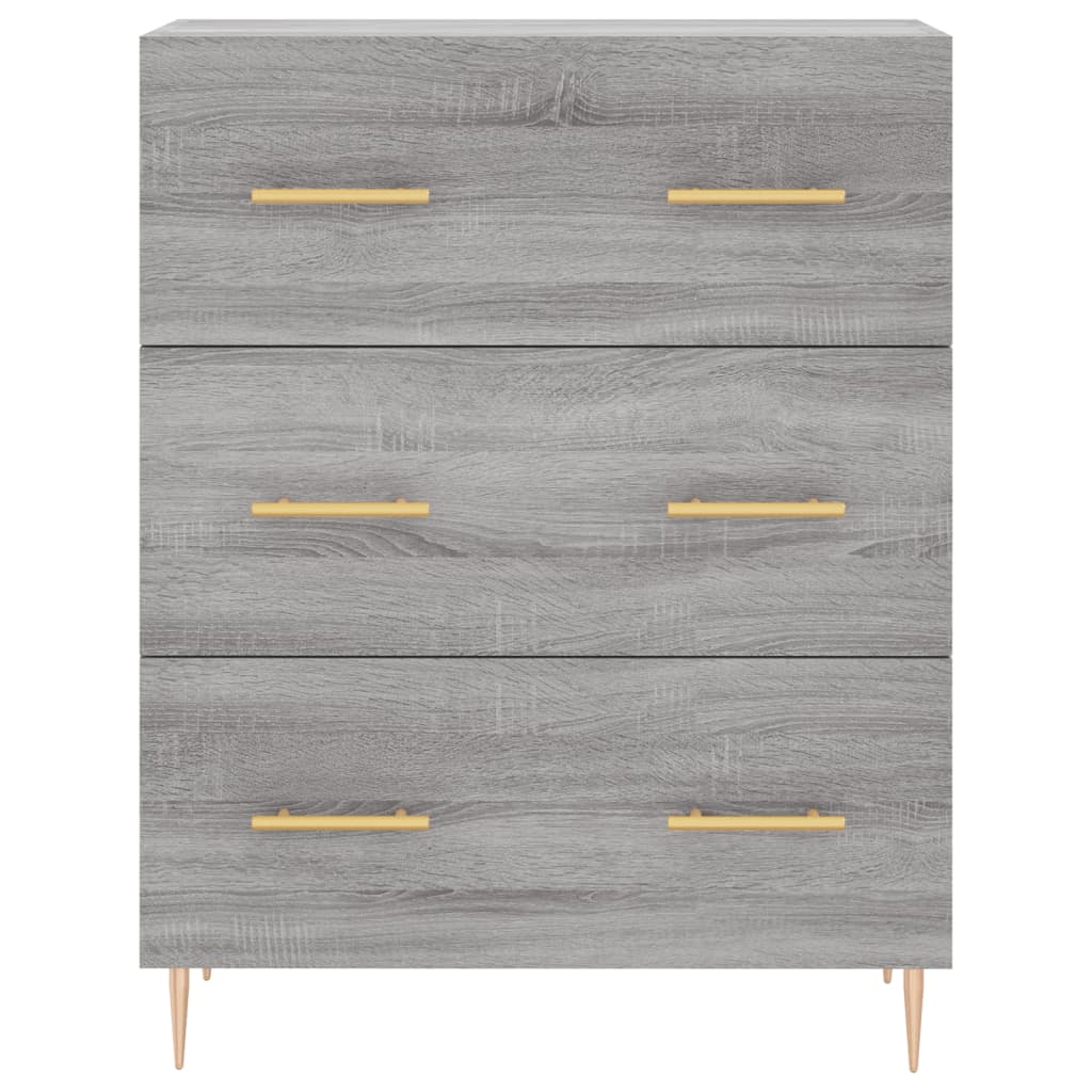 vidaXL Armário alto 69,5x34x180 cm derivados de madeira sonoma cinza