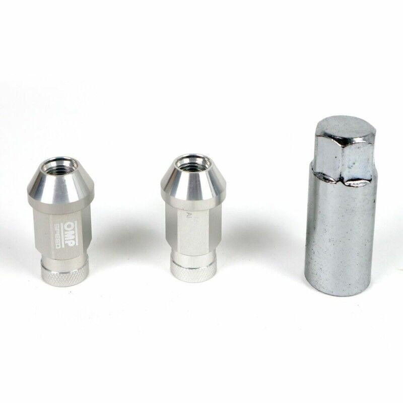 OMP|Set Porcas OMP 7075 40 mm M14 x 1,50 20 uds Prata OMP|Set Porcas OMP 7075 40 mm M14 x 1,50 20 uds Prata