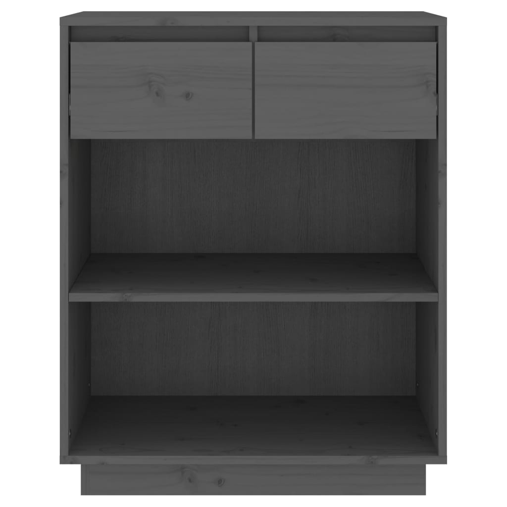 vidaXL Armário consola 60x34x75 cm pinho maciço cinza