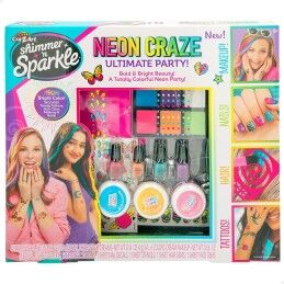 Cra-Z-Art|Conjunto de Beleza Cra-Z-Art Ultimate Party 10 x 1 x 7,5 cm Infantil Neon Unhas Cabelo Corpo 4 Unidades