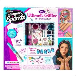 Cra-Z-Art|Conjunto de Beleza Cra-Z-Art 2 x 13 x 2 cm Infantil Unhas Cabelo Corpo Purpurina 4 Unidades