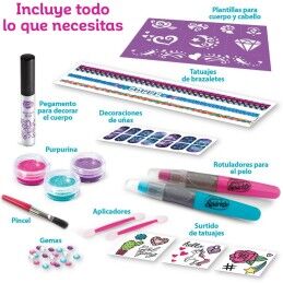 Cra-Z-Art|Conjunto de Beleza Cra-Z-Art 2 x 13 x 2 cm Infantil Unhas Cabelo Corpo Purpurina 4 Unidades