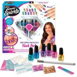 Cra-Z-Art|Conjunto de Beleza Cra-Z-Art 1,5 x 4,5 x 1,5 cm Infantil metálico Arco-íris Unhas 4 Unidades