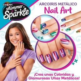 Cra-Z-Art|Conjunto de Beleza Cra-Z-Art 1,5 x 4,5 x 1,5 cm Infantil metálico Arco-íris Unhas 4 Unidades