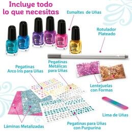 Cra-Z-Art|Conjunto de Beleza Cra-Z-Art 1,5 x 4,5 x 1,5 cm Infantil metálico Arco-íris Unhas 4 Unidades