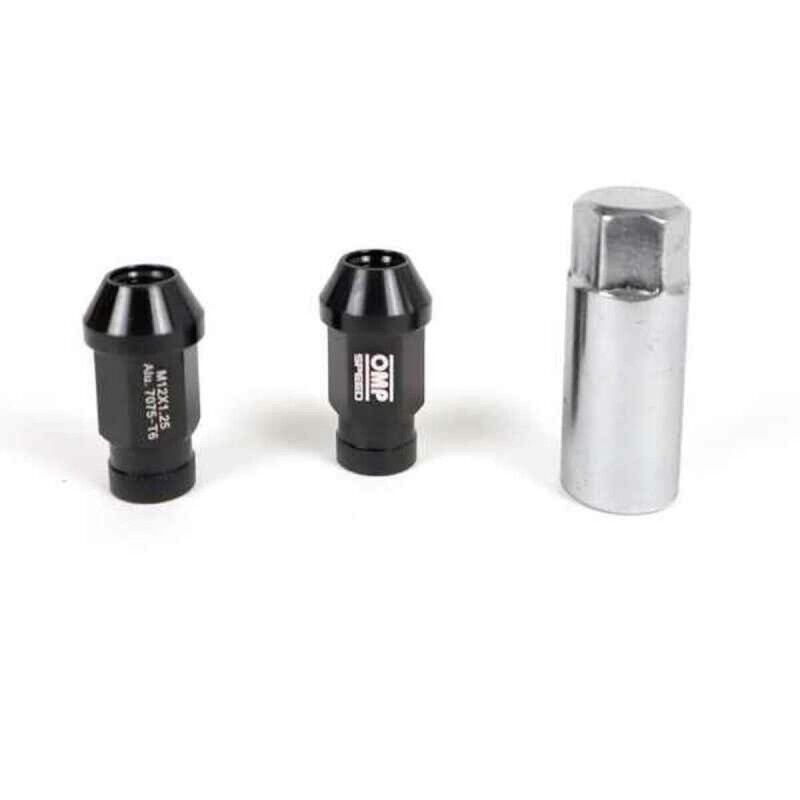 OMP|Set Porcas OMP 7075 40 mm M14 x 1,50 20 uds Preto OMP|Set Porcas OMP 7075 40 mm M14 x 1,50 20 uds Preto