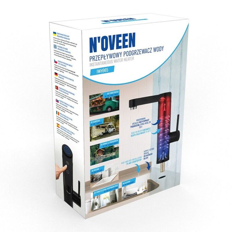 N'oveen|Chaleira N'oveen PODGRZEWACZ IWH965 Preto Aço inoxidável 3600 W 3000 W N'oveen|Chaleira N'oveen PODGRZEWACZ IWH965 Preto Aço inoxidável 3600 W 3000 W