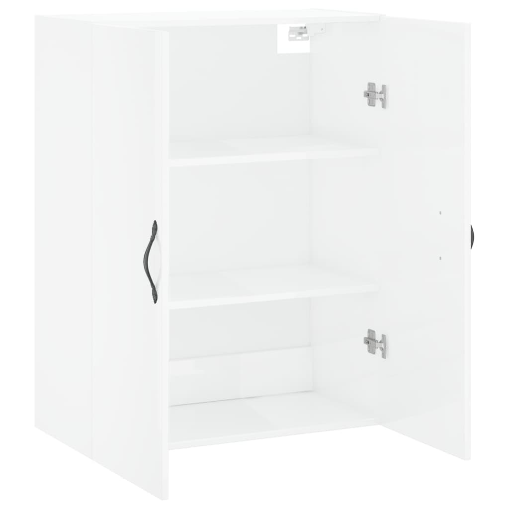 vidaXL Armário parede 69,5x34x90 cm deriv. de madeira branco brilhante