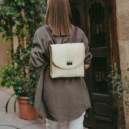 EDM Product|Mochila EDM Viena 26,5 x 26,5 cm Folha de palma Com pega